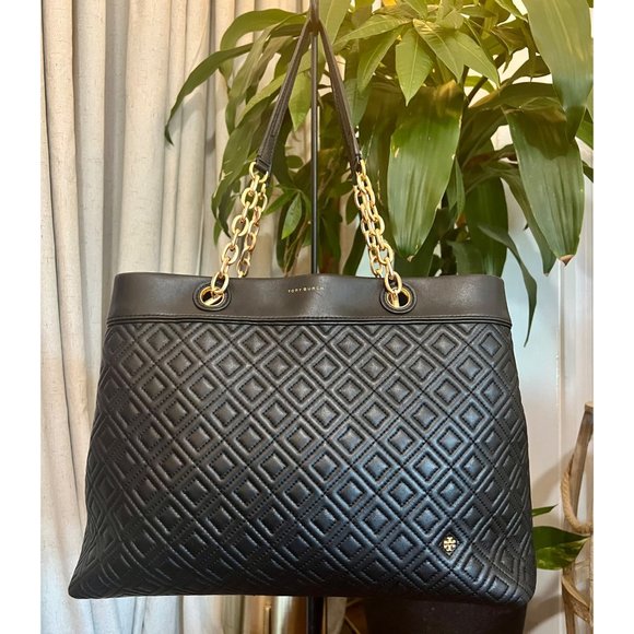 ♦️♦️ TORY BURCH AUTHENTIC BLACK LEATHER FLEMING/ALEXA HANDBAG ♦️♦️ - Picture 15 of 16